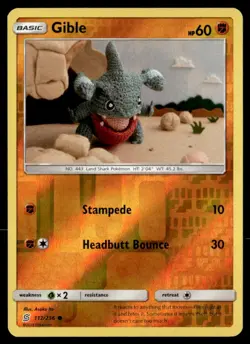 Gible Reverse Holo SM - Unified Minds 112/236 NM Pokemon TCG - Image 1