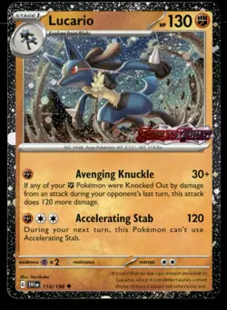 Lucario (Scarlet & Violet Stamp) Uncommon Holo 114/198 Pokemon TCG - Image 1