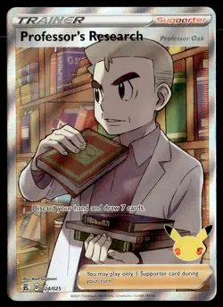Professor's Research (Full Art) Ultra Rare Celebrations 024/025 NM Pokemon TCG - Image 1
