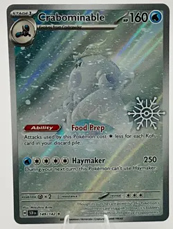2025 Pokemon Card - CRABOMINABLE - 149/142 - Holiday Snowflake Stamp Promo - Image 1