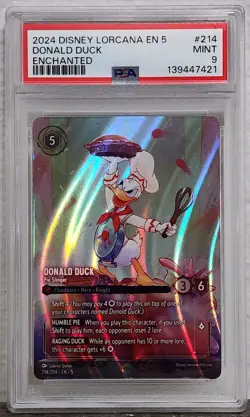 Disney Lorcana - Donald Duck Pie Slinger - Enchanted #214/204 - PSA 9 - Image 1