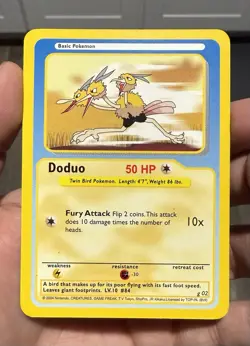 Dodrio ERROR CARD *Doduo* #j11 Pokemon Funskool- Rare!! Wrong Name! Thunderbolt - Image 1