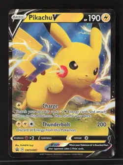 Pikachu V Promo Holo SWSH: Sword & Shield Promo Cards SWSH061 NM Pokemon TCG - Image 1