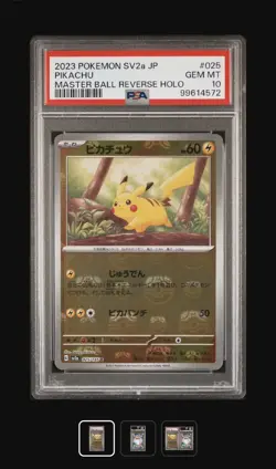 PSA 10 Pikachu Master Ball Reverse Holo 025/165 sv2a 151 Pokemon Card Japanese - Image 1