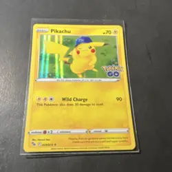Pokemon TCG Pikachu 028/078 Pokemon GO Holo Rare Basic 70 HP Wild Charge Card - Image 1