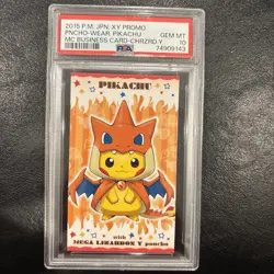 Pokemon 2015 Japanese PSA 10 Poncho Wearing Pikachu Business Card Charizard Y - Image 1