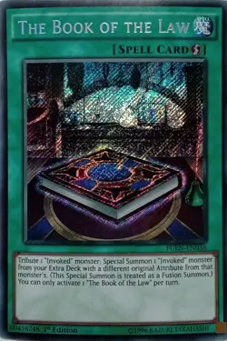 FUEN-EN036 THE BOOK OF THE LAW SECRET RARE 1ST EDITION YuGiOh CARD - Image 1