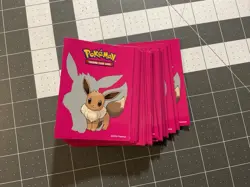 60 Count, Pokemon Card Sleeves, Pink, 2019, Evee - Image 1