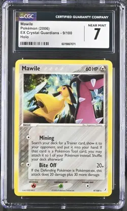 CGC 7 MAWILE EX CRYSTAL GUARDIANS 9 HOLO POKEMON - Image 1