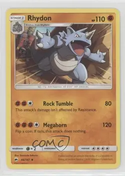 Rhydon Pokemon Sun & Moon Burning Shadows #66 - Image 1