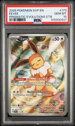 Pokemon Prismatic Evolutions Elite Trainer Box Promo Eevee 173 PSA 10 - Image 1