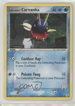 Team Aqua's Carvanha Pokemon EX Magma vs Aqua #47 2004 - Image 1