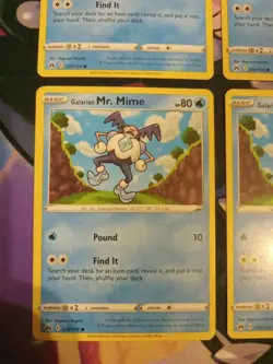 Pokemon Crown Zenith ×4 Galarian Mr. Mime #030 Common Near Mint Playset - Image 2
