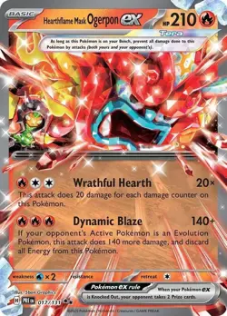Hearthflame Mask Ogerpon ex - 017/131 SV: Prismatic Evolutions Pokemon TCG - Image 1