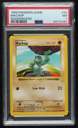 Machop Shadowless Pokemon Base Set PSA 7 1999 - Image 1