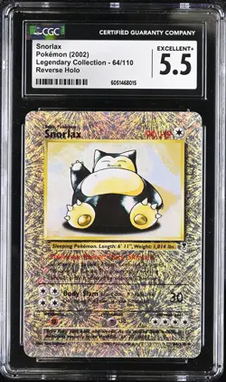 Snorlax 64/110 Legendary Collection Reverse Holo Pokemon CGC 5.5 - Image 1