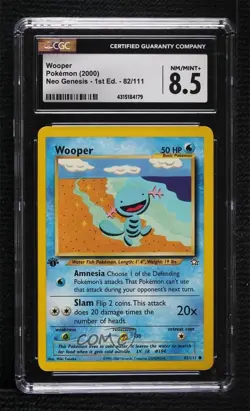 Wooper 1st Ed. Pokemon Neo Genesis CGC 8.5 2000 - Image 1