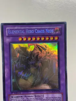 USA Seller Yugioh Elemental Hero Chaos Neos GLAS-EN036 Ghost Rare 1st Edition - Image 2