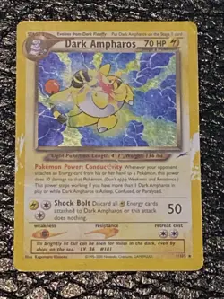 Pokemon Dark Ampharos TCG Neo Destiny Card 1/105 Unlimited Holo Rare - Image 1