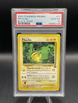 PSA 10 Pikachu Black Star Promo #27 Pokemon TCG Graded Pokemon Card - Image 1