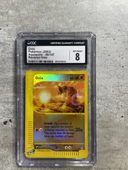 Pokemon Card Onix Rev Holo CGC 8 NM/Mint, e-Reader Aquapolis 98/147, 2003 (1) - Image 1