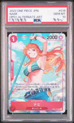 PSA 10 Nami (Alt Art) OP01-016 ROMANCE DAWN - ONE PIECE Card Game 2022 Japanese - Image 1