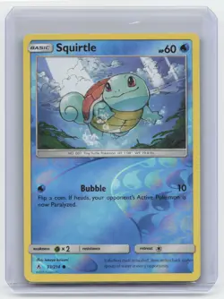Squirtle 33/214 Reverse Holo Sun & Moon Unbroken Bonds Set Pokemon Card 2019 NM - Image 1