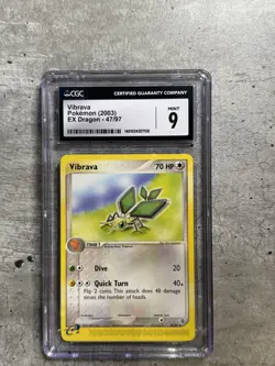 Pokemon Card Vibrava CGC 9 Mint, e-Reader EX Dragon 47/97, 2003 (1) - Image 1