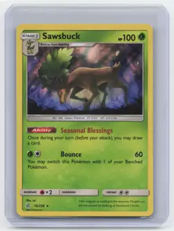 Sawsbuck 16/236 SM Cosmic Eclipse Holo Rare Pokemon Card - Image 1