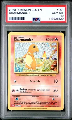 2023 POKEMON CLC-TRADING CARD GAME CLASSIC #001 CHARMANDER PSA 10 - Image 1