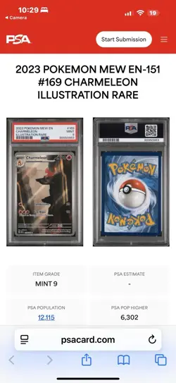 Charmeleon 169/165 PSA 9 MINT Scarlet & Violet 151 Pokemon Card + Trading Game - Image 3