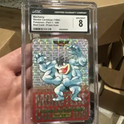 Pokemon Card Japanese CGC 8 NM-M Machamp Pocket Monsters Carddass 1996 🔥 - Image 1