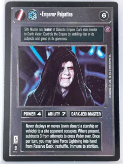 STAR WARS CCG DEATH STAR II ULTRA RARE CARD EMPEROR PALPATINE lp - Image 1