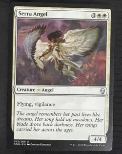 Serra Angel 33 DOM Flying Vigilance WOTC MTG Donato Giancola White Uncommon 2018 - Image 1