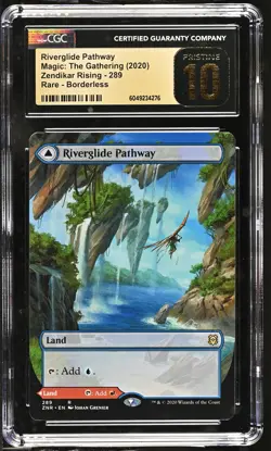 RIVERGLIDE PATHWAY Zendikar Rising Borderless Rare CGC Pristine 10 MTG [NOS] - Image 1