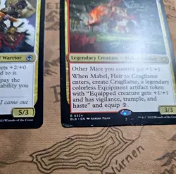 Bruenor Battlehamer AFR + Mabel, Heir to Cragflame Bloomburrow bent corner MTG - Image 3