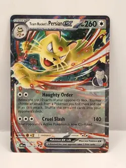 Team Rocket’s Persian ex Destined Rivals 150/182 Pokemon TCG Card Double Rare - Image 1