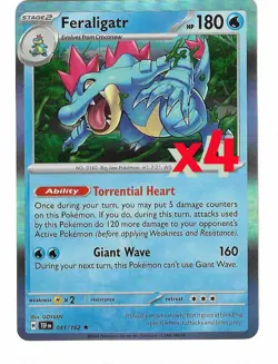 x4 Feraligatr 041/162 SV05: Temporal Forces Holo- Pokemon TCG - Playset - Image 1