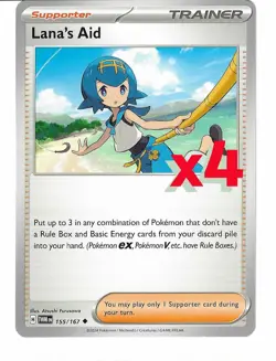 x4 Lana's Aid 155/167 Sv06: Twilight Masquerade-- Pokemon TCG - Playset - Image 1