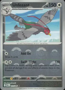 Pokemon TCG - Unfezant (Poke Ball Pattern) Uncommon SV: Black Bolt 073/086 NM - Image 1