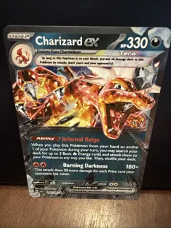 Pokemon TCG Charizard EX Double Rare Holo Card 054/091 Paldean Fates - Image 1