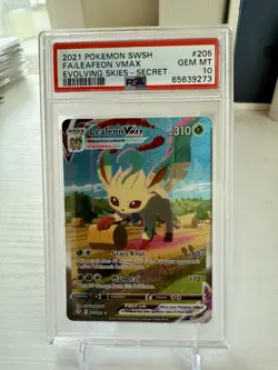 Pokemon Leafeon VMAX Evolving Skies Secret Rare Full Alt Art #205 PSA 10 - Image 1