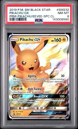PSA 8 Pikachu Gx Holo #SM232 2019 Pokemon Sm Black Star Promo - Image 1
