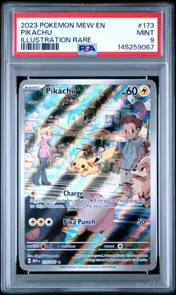 2023 POKEMON MEW EN-151 ILLUSTRATION RARE #173 PIKACHU PSA 9 - Image 1