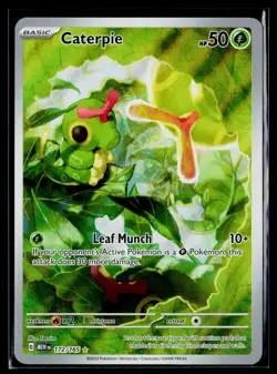 Pokemon TCG Caterpie 172/165 Scarlet & Violet 151 Holo Illustration Rare Card NM - Image 1