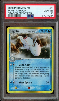2006 Pokemon Togetic EX Dragon Frontiers Holo Rare #11 PSA 10 Gem Mint - Image 1