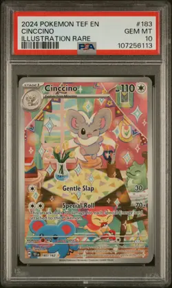 2024 POKEMON TEF EN-TEMPORAL FORCES ILLUSTRATION RARE #183 CINCCINO PSA 10 - Image 1