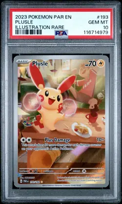 2023 POKEMON PAR EN-PARADOX RIFT ILLUSTRATION RARE #193 PLUSLE PSA 10 - Image 1