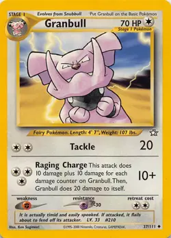 GRANBULL 37/111 UC NEO GENESIS POKEMON UNLIMITED HP - Image 1
