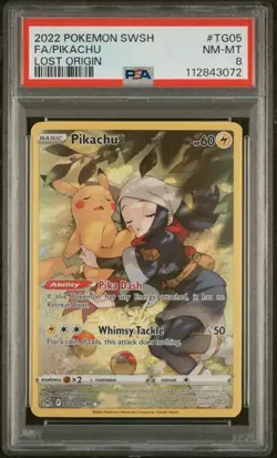 Pokemon Pikachu PSA8 Lost Origin LOR TG05 2022 Englisch ILLUSTRATION RARE - Image 1